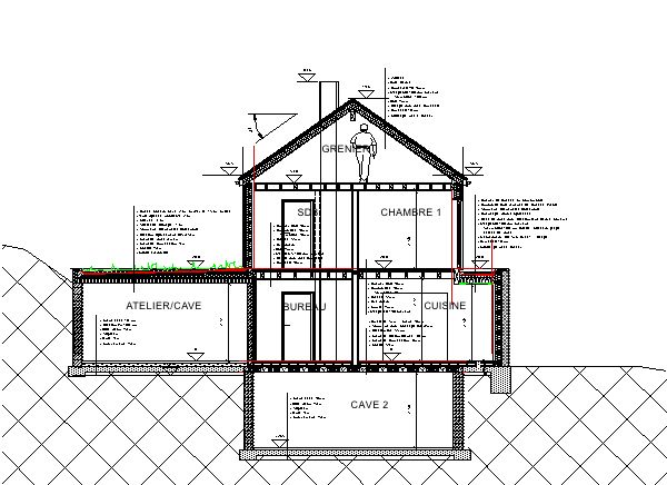 architecture & bois : Maison bioclimatique sur terrain en pente